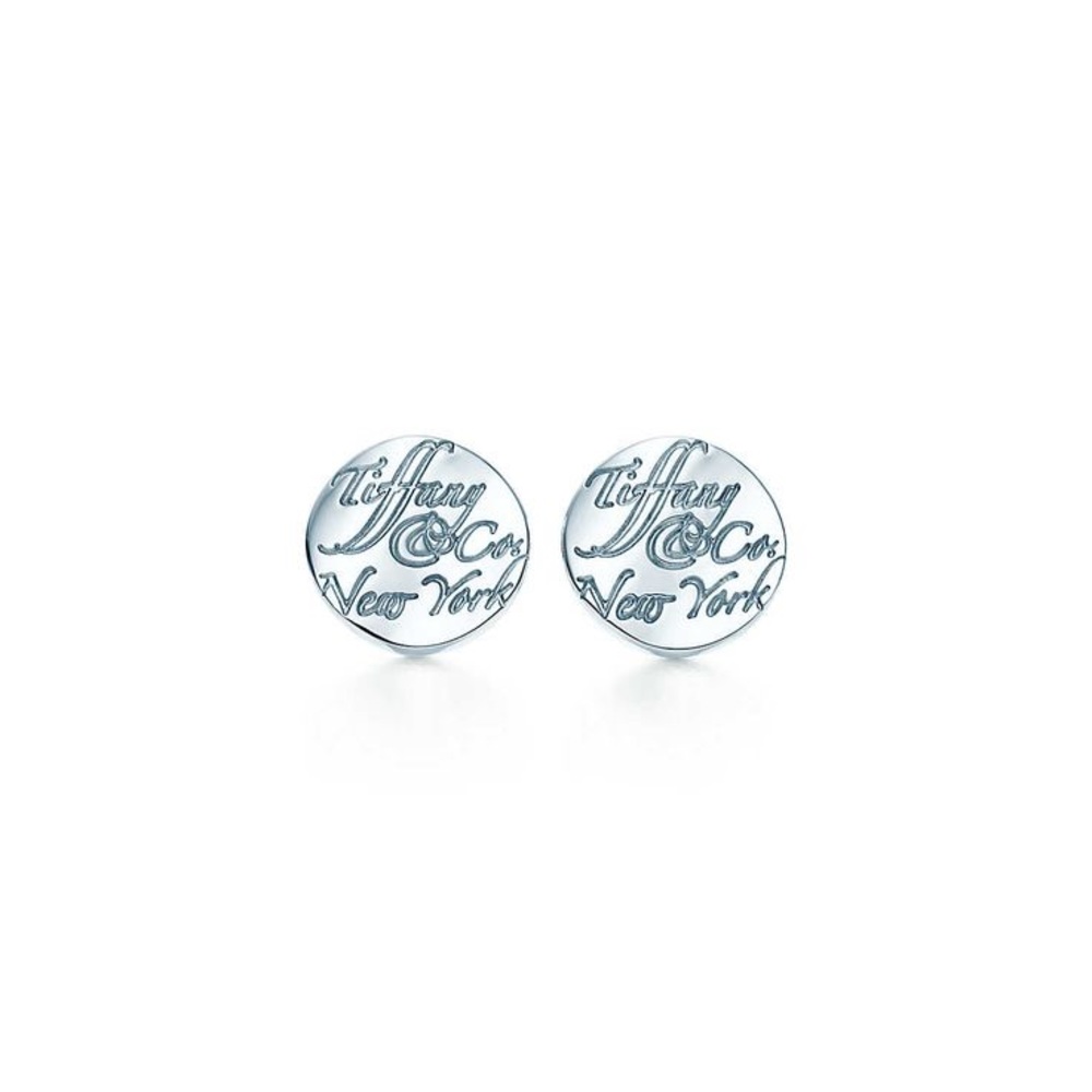 Tiffany & Co. Silver New York Notes Wavy Stud Earrings